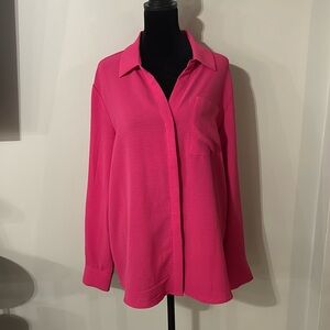Joie Hot Pink Button Down Blouse
